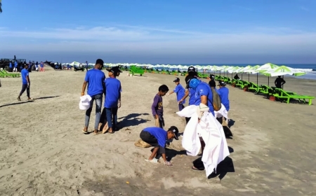 সেন্টমার্টিন সৈকত থেকে ১২শ কেজি প্লাস্টিকের বর্জ্য অপসারণ