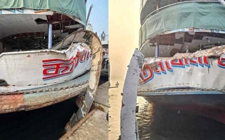ঘন কুয়াশায় চাঁদপুরে বরিশালগামী দুই লঞ্চের সংঘর্ষ