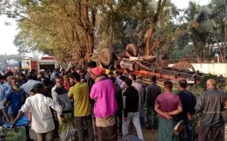 উল্লাপাড়ায় ট্রাক উল্টে নিহত ১