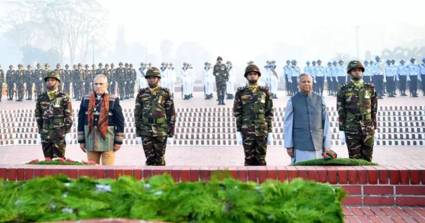 জাতীয় স্মৃতিসৌধে প্রধান উপদেষ্টা ও পূর্ব তিমুরের প্রেসিডেন্টের শ্রদ্ধা