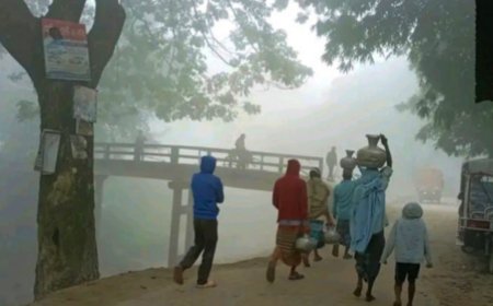 তীব্র শীতে কাঁপছে রাজাপুরের নিম্নশ্রেণীর মানুষ