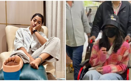 হাঁটতে পারছেন না রাশমিকা মান্দানা, হুইলচেয়ার সঙ্গী