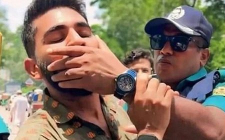 আন্দোলনে শিক্ষার্থীর মুখ চেপে ধরা সেই পুলিশ কর্মকর্তা কারাগারে