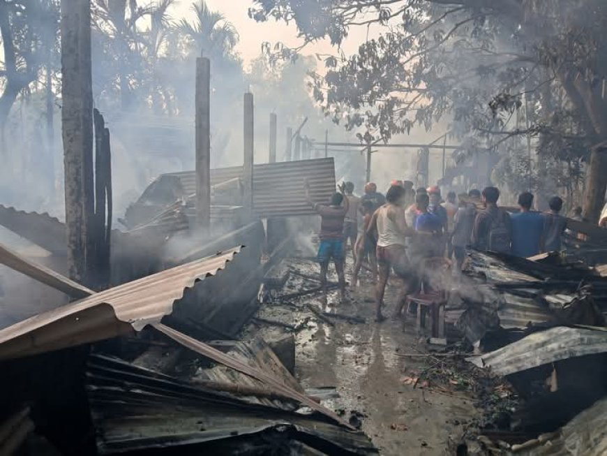 কুড়িগ্রামে ভয়াবহ অ‌গ্নিকা‌ণ্ডে বসত‌ভিটা ভস্মীভূত