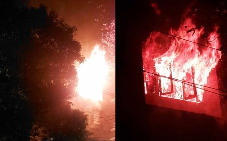 শেখ হাসিনার বাসভবন সুধা সদনেও ছাত্র-জনতার আগুন