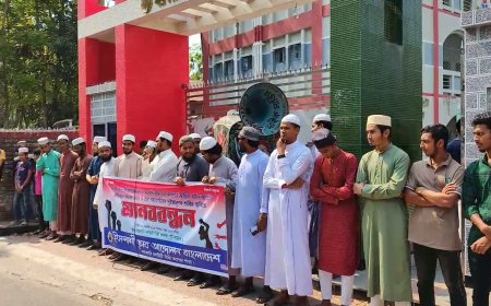 ধর্ষণের বিরুদ্ধে ঝালকাঠিতে মানববন্ধন