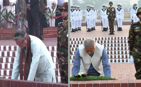 জাতীয় স্মৃতিসৌধে রাষ্ট্রপতি ও প্রধান উপদেষ্টার শ্রদ্ধা