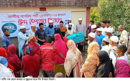 দুর্গাপুরে প্রত্যন্ত অঞ্চলে জাতীয় নাগরিক পার্টির ঈদ উপহার বিতরণ