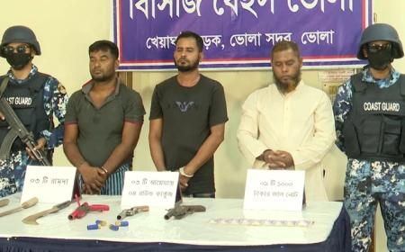 ভোলার দৌলতখানে অস্ত্র ও জাল টাকাসহ আটক ৩