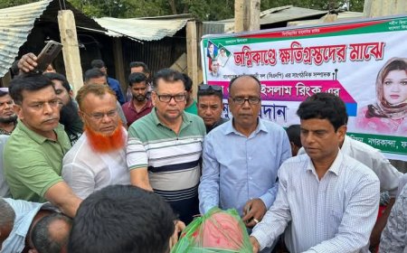 নগরকান্দায় আশ্রয়ন প্রকল্পের পরিবারের মাঝে বিএনপির নগদ অর্থ বিতরণ