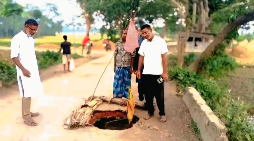 বদলগাছী পালপাড়ার মোড় ভাঙ্গা ব্রিজ যেন মৃত্যুকূপ