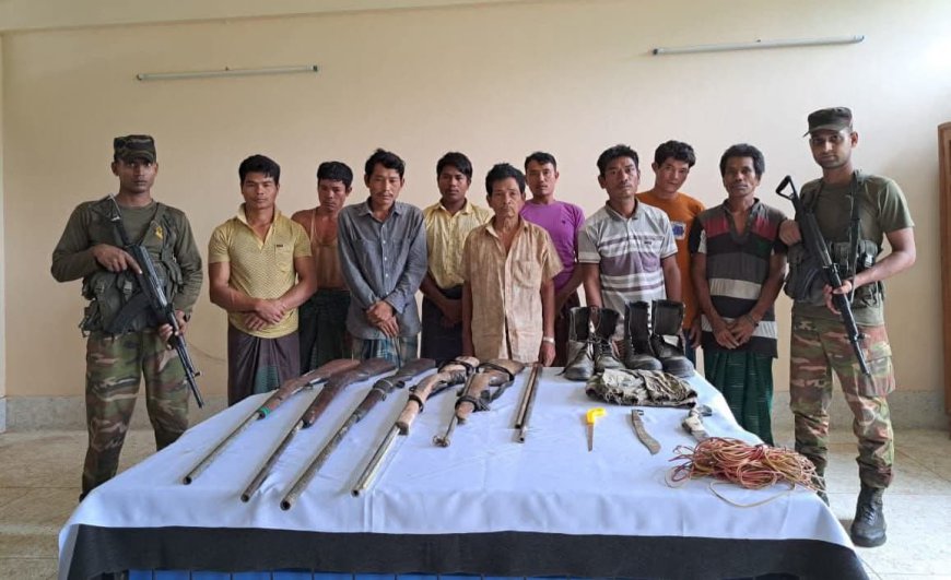 লামায় সেনা অভিযানে অস্ত্রসহ জেএসএস'র ৯ সন্ত্রাসী আটক