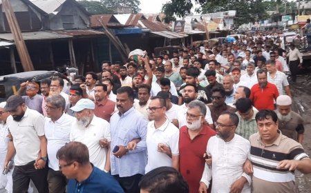 তারেক রহমান ও বিএনপির বিরুদ্ধে ষড়যন্ত্রের প্রতিবাদ শ্রীনগরে বিক্ষোভ