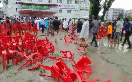 স্লোগান দিয়ে গোপালগঞ্জে এনসিপির সমাবেশে হামলা, ককটেল ও ইটপাটকেল নিক্ষেপ