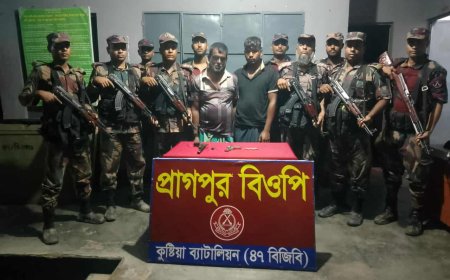 দৌলতপুরে সীমান্তবর্তী এলাকায় বিজিবির অভিযানে অস্ত্র ও গুলিসহ দুইজন আটক