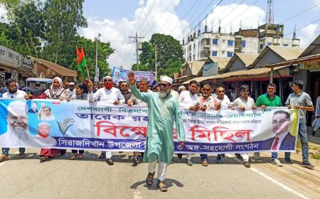 বিএনপির বিরুদ্ধে অপপ্রচারের প্রতিবাদে সিরাজদিখানে বিক্ষোভ
