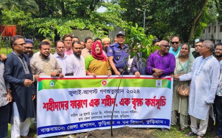 কুড়িগ্রামে গণঅভ্যুত্থানে শহীদদের স্মরণে ‘এক শহীদ এক বৃক্ষ’ কর্মসূচি পালিত