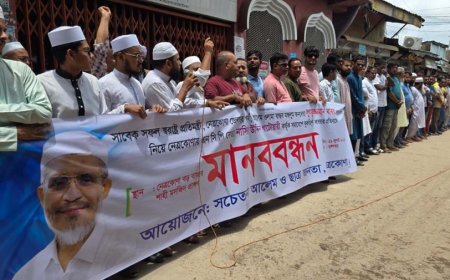 নেত্রকোনায় এনসিপির সমাবেশে বাবরকে নিয়ে ‘কটূক্তির’ প্রতিবাদে মানববন্ধন