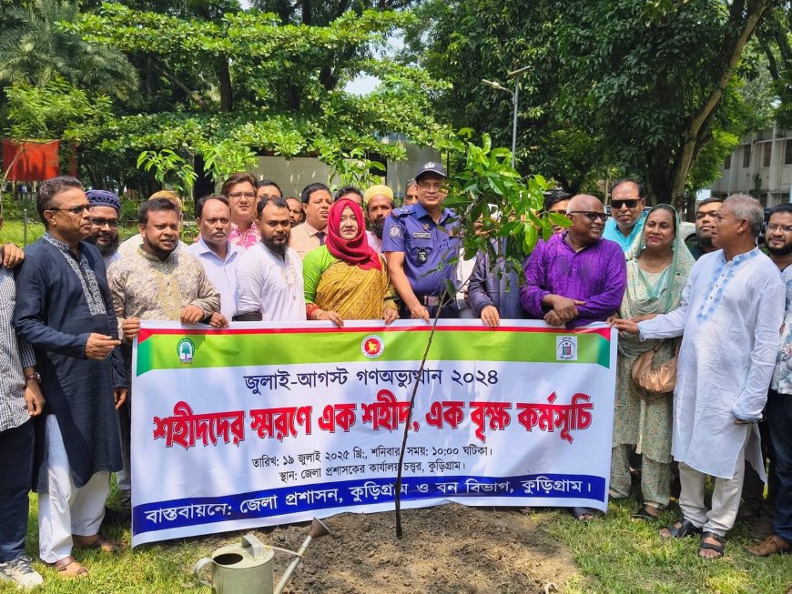 কুড়িগ্রামে গণঅভ্যুত্থানে শহীদদের স্মরণে ‘এক শহীদ এক বৃক্ষ’ কর্মসূচি পালিত