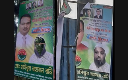 ঢাকা ১৯ আসনের এমপি প্রার্থীর ফেস্টুন ছিঁড়ে ফেলেছে দুর্বৃত্তরা