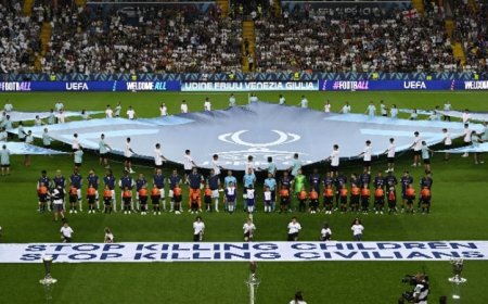 ‘ফিলিস্তিনে শিশু হত্যা বন্ধ করুন’-সুপার কাপে উয়েফার বার্তা