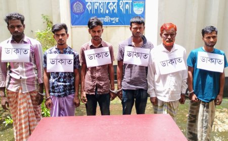কালিয়াকৈরে পৃথক অভিযানে দেশীয় অস্ত্রসহ ১১ জন ডাকাত গ্রেপ্তার