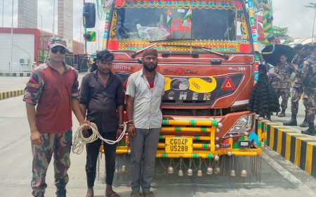 বেনাপোলে ভারতীয় ট্রাক থেকে পিস্তল ও গুলি জব্দ, ২ জন আটক