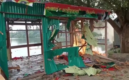 ঘাটের নিয়ন্ত্রণ নিয়ে সংঘর্ষ-গোলাগুলি, বিএনপির কার্যালয়ে অগ্নিসংযোগ