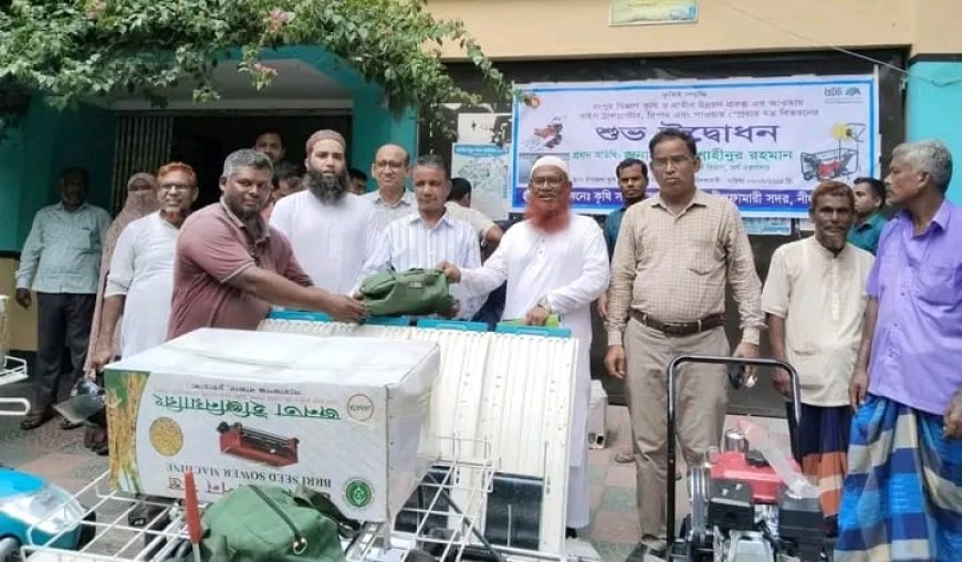 নীলফামারীতে কৃষকদের বিনামূল্যে কৃষি যন্ত্র বিতরণ