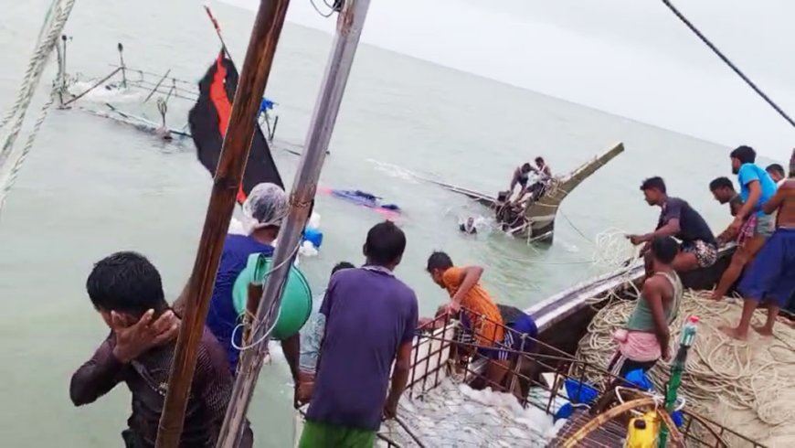 জলদস্যুরা ধাক্কা মেরে ডুবিয়ে দেয় ট্রলার, ২৪ ঘণ্টা সাগরে ভেসে ছিলেন ১৮ জেলে