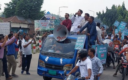 পঞ্চগড়ে মোটরসাইকেল নিয়ে সারজিসের দুর্নীতিবিরোধী লংমার্চ