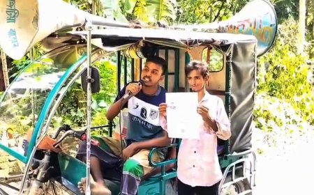 বিদেশ যেতে না পারায় মাইক ভাড়া করে এলাকাবাসীকে গালাগাল