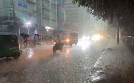 অন্ধকারাচ্ছন্ন রাজধানীর আকাশ, দমকা হাওয়ার সঙ্গে মুষলধারে বৃষ্টি