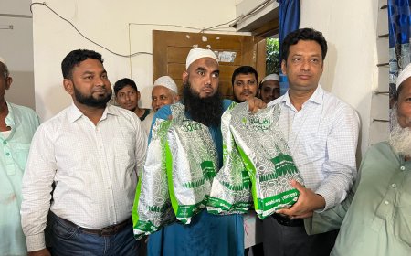 নগরকান্দায় এতিমখানা, মাদরাসা ও দুস্থদের মাঝে দুম্বার মাংস বিতরণ