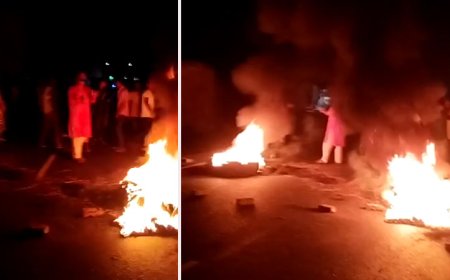 মনোনয়ন না পাওয়ায় নাটোর-পাবনা মহাসড়কে টায়ার জ্বালিয়ে বিক্ষোভ রাজন সমর্থকদের