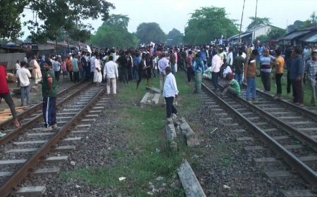 নাটোরে বিএনপি প্রার্থীর মনোনয়ন প্রত্যাহারের দাবীতে রেলপথ অবরোধ