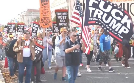 ট্রাম্পের ২য় মেয়াদে নির্বাচিত হওয়ার বর্ষপূর্তিতে ওয়াশিংটন ডিসিতে বিক্ষোভ