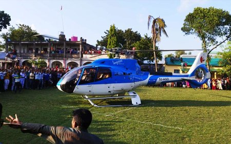 দলীয় মনোনয়ন না পেলেও হেলিকপ্টারে এসে গণসংযোগ করলেন বিএনপি নেতা