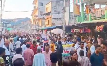 আখাউড়ায় বিএনপির মনোনীত প্রার্থী পরিবর্তনের দাবিতে বিক্ষোভ মিছিল