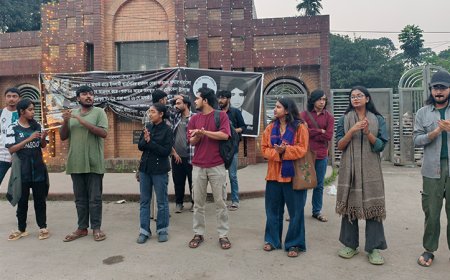 জাবিতে কার্যক্রম নিষিদ্ধ আওয়ামী লীগের কর্মসূচির বিরুদ্ধে বিক্ষোভ