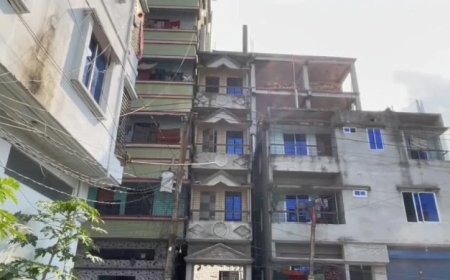 ভূমিকম্পে ধামরাইয়ে হেলে পড়েছে চারতলা একটি ভবন