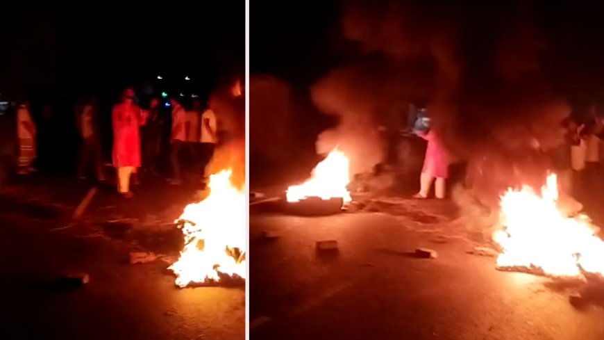 মনোনয়ন না পাওয়ায় নাটোর-পাবনা মহাসড়কে টায়ার জ্বালিয়ে বিক্ষোভ রাজন সমর্থকদের