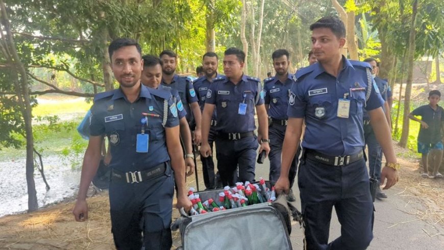 ভাঙ্গা মহাসড়কের পাশ থেকে পেট্রলবোমা ভর্তি লাগেজ উদ্ধার