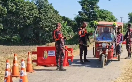 সুনামগঞ্জের ১২০ কিলো সীমান্তে বাড়তি সতর্কতা জারি বিজিবির