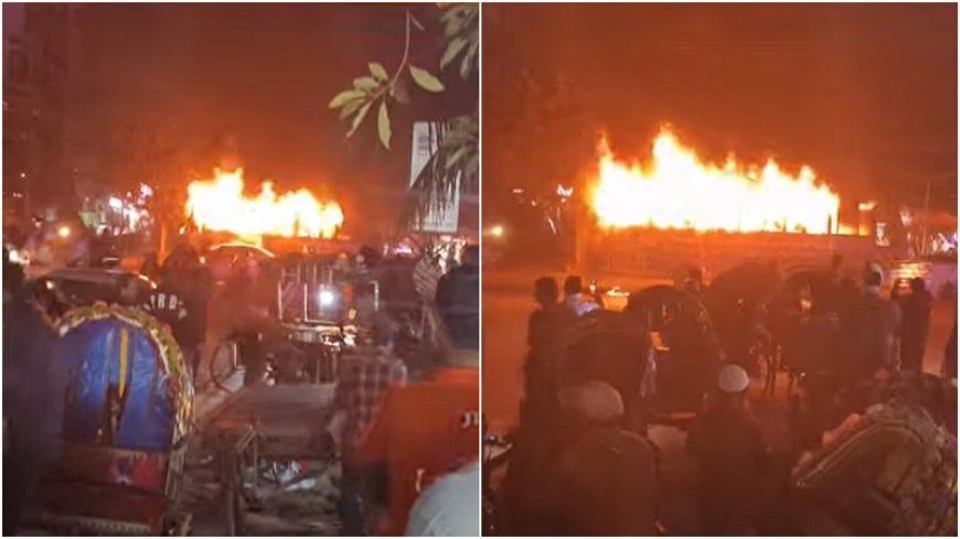 রাজধানীতে চলন্ত বাসে আগুনের ঘটনায় ছাত্রদলের প্রতিবাদ মিছিল