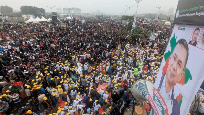 গণসংবর্ধনাস্থলে নেতা-কর্মীদের ঢল, স্লোগানে মুখর ৩০০ ফিটে এলাকা
