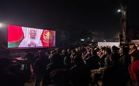 নির্বাচন ও গণভোটের গুরুত্ব নিয়ে ভোটের গাড়ি নোয়াখালীতে