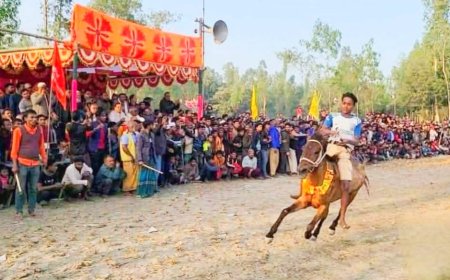 কুড়িগ্রামে ঐতিহ্যবাহী ঘোড়দৌড় প্রতিযোগিতা অনুষ্ঠিত, হাজার হাজার দর্শনার্থীদের ভিড়