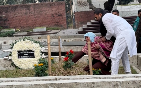 ওসমান হাদির কবর জিয়ারত করলো পরিবার