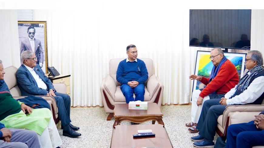 তারেক রহমানের সঙ্গে বাম জোটের শীর্ষ নেতাদের সাক্ষাৎ